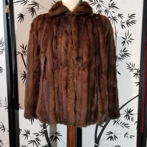 EUC-GENUINE LADIES BROWN  MINK CAPE SIZE L
